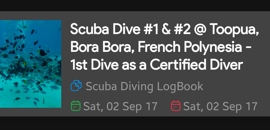 Scuba Diving LogBook